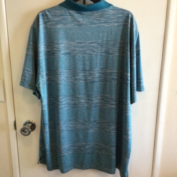 MENS GREG NORMAN PLAY DRY GOLF POLO SHIRT - SIZE 2XL  -  TEAL  COLOR - Picture 2 of 3